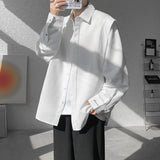 Nukty Sleek Drape Shirt Innovative Faux Two-Piece Design Modern Layered Look Stylish Comfortable Fabric Trendy Chic New Fashion Forwar