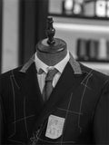 Nukty 2 Piece Plaid Men Suits for Wedding Houndstooth Checkered Groom Tuxedos Male Fashion Clothes Costumes Set Jacket with Pants