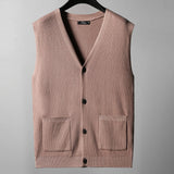 Nukty Large knitted sweater, men's new cardigan vest, autumn and winter large loose fat sweater.