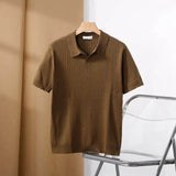 Nukty Men Slim Fit Polo Shirts Solid Stretch Sexy Collared TShirt Fashion Trendy Cotton Casual Top Summer Clothes Comfortable Stretchy