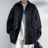 Nukty Autumn New Special Shirt Men Black White Embossed embossing Design Shirts Men Korean Blouses Casual Loose Shirt Jacket
