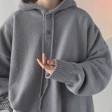 Nukty Men Pullover Hoodie Korean Style Classic Solid Color Casual Hoodies Oversized Loose Hooded Knitwear Mens Knitted Pullovers