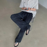 Nukty Summer New Linen Fabric Thin Wide Leg Pants Loose All-match Simple Stretch High Waist Solid Color Ice Silk Trousers