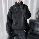 Nukty Autumn Winter Mens Casual Turtleneck Pullover Men's Long Sleeve Rollneck Sweater Korean Style Fashion Warm Knitted Sweater
