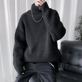 Nukty Autumn Winter Mens Casual Turtleneck Pullover Men's Long Sleeve Rollneck Sweater Korean Style Fashion Warm Knitted Sweater