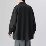 Nukty 6 Colors Men's Baggy Long Sleeve Shirt Fashion Korean Lapel Coat Tops Youth Casual Classic Simple Male Clothes Trendy Brand
