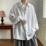 Nukty 2024 Spring Summer Men White Vintage Shirts Mens Harajuku Fashion Oversized Shirt Male Black Casual Streetwear Blouses 5XL