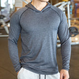 Nukty Men's Jacket Hoodies Long Sleeve T-shirts Running Training Clothes Quick Dry Breathable Sports T Shirt For Men