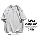 Nukty 280gsm High Qualtity Oversized Heavy T-shirt for Men Short Sleeve Tee Cotton Solid Color Trend Leisure Green White Black