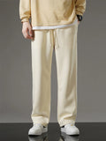 Spring Autumn Men Sweatpants Korean Fashion Sportswear Drawstring Wide Leg Straight Track Pants Cotton Casual Loose Trousers