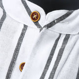 Nukty Summer Blouse Male Casual Stripe Printing Shirt Short Sleeve Stand Collar Blouse Tops For Mens Outdoor Beach Shirts рубашка