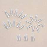 Nukty 24Pcs Aurora French Finished Fake Fingernails Long Stiletto False Nails Almond Spike Head Press on Nails Manicure Nail Supplies