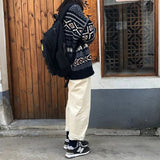 Nukty Women Pullovers Knit Jumper Vintage Cozy Grandpa Sweater Aesthetic Winter Outfit