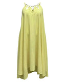 Nukty Elegant Dresses for Women Cutout O-Ring Decor Asymmetrical Casual Dress New Fashion Summer Casual Female Clothing Outfits