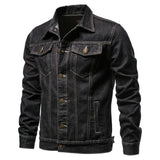 Nukty New Autumn Men's Casual Workwear Jeans Jacket Loose Casual Versatile Youthful Male Solid Color Tops Dnim Mens Outwear