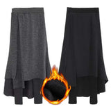 Nukty Fleece Leggings Women Skirts Pants Culotte Autumn Winter Plus Size Clothes Chubby Thermal Tights Leggins Skort Korean Casua