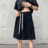 Nukty Shorts Men Loose spodenki meskie Vintage Denim Summer Basic SimpleHot Sale High Waist Leisure Ulzzang Streetwear Chic Short