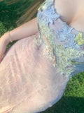 Nukty Fashion Floral Embroidery Lace Long Dresses Women Elegant Sexy Slim Fit Mesh Sling Robes 2025 New Vacation Beach Party Dress