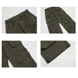 Nukty Spring Cargo pants New Popular Rice White Multi-pockets Overalls Harajuku stays Men Loose Casual Trousers Straight Mopping Pants