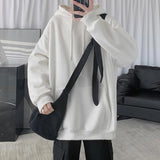 Nukty Fleece Hoodie Men Casual Pocket Long Sleeve Oversized Pullover Tops Harajuku Street Thicken Solid Sweatshirt Sports Pullover 5xl