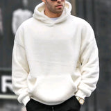 Nukty Men's Hoodie Casual Hoodies Pullovers Sweatshirts Men's Top Solid Color Hoodies Sweatshirt Male Winter jumper with fleece hoodie