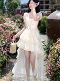 Nukty French Style Irregular Halter Dress Summer Pure Desire Beach Vacation Long Fairy Design Sleeveless Dress Elegant Atmosphere New