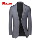 Nukty Men's Solid Color Business Suit High Quality Fashion Banquet Wedding Trend Groom Best Man Single 3/2/1