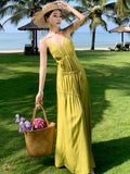 Nukty Sexy Spaghetti Strap Party Dress for Women Elegant V-Neck Backless Lace-up Evening Dresses Summer A-line Vestidos Casual Outfits