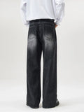Nukty 4 Colors Autumn Vintage Distressed Men's Baggy Straight Jeans Fashion Korean High Street Denim Pants Streetwear Male Trousers
