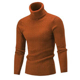 Nukty Autumn Winter Men's Warm Sweater Long Sleeve Turtleneck Sweater Retro Knitted Sweater Pullover Sweater