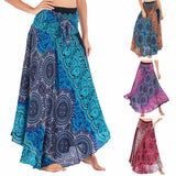 Nukty Fashion Skirts Women Clothes Roupas Saia Bottom Women Skirt New Sexy Woman Long Jupe Bohemian Boho Flowers Elastic Waist Faldas