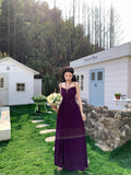 Nukty Elegant Backless Evening Party Halter Long Sundress Dresses Women Sleeveless 2025 Summer Holiday Ruffles Dress Vestidos Popular