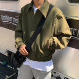 Nukty Green Black Short Jacket Men Fashion Spring Bomber Jacket Men Streetwear Korean Loose Casual Jacket Mens Vintage Outwear M-2XL