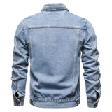 Nukty New Autumn Men's Casual Workwear Jeans Jacket Loose Casual Versatile Youthful Male Solid Color Tops Dnim Mens Outwear