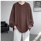 Nukty  High Quality Texture Long Sleeve T shirt For Men Spring Autumn Casual Mens T-shirts Male Tops Classic Clothes Men's T-Shirts