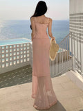 Nukty Elegant Spaghetti Strap Party Dress for Women Sexy Sleeveless Ruffles Evening Dresses Summer Holiday Chiffon Beach Vestidos New