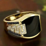 Nukty Retro Handmade Turkish Signet Rings for Men Ancient Silver Color Carved Ring Mystic Zircon Inlay New Punk Motor Biker Ring