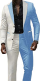 Nukty prom outfits for guys Two Color Panels for A  Men's Suits，Tailor-made Suitsï¼? Pieces Blazer and Pants Set，Single Breasted，for Summer Beach，Groomsmen