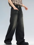 Nukty Male Classic America Hip Hop Rap Jeans Wide Leg Youth Popular Jeans Men Straight Leg Retro Loose Trousers Oversized Denim Pants