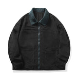 Nukty Retro Jacket Autumn Men Corduroy Bomber Jacket Loose Oversized Patchwork Casual Jacket Male Clothing Loose Hip Hop Tops 5xl