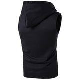 Nukty New Men's Hooded Zipper Pocket Sleeveless Vest Coat Hoodie with a Zipper Clothes for Men