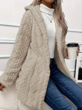 Nukty Fashion New Winter Warm Long Coat Elegant Loose Casual Button Long Sleeve Women Outwear Cardigan Clothing
