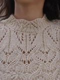 Nukty Pullovers Women Classic Hollow Out Spring Gentle Cozy Casual Office Lady Popular Temperament French Style Knitwear Vintage Daily