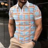 Nukty 2024 Summer Best-Selling Men's Polo Shirt Lapel Printed Men's Clothing Stripes Polo Shirt Casual Sports Men's Shirt