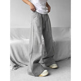 Nukty Wide Leg Sweatpants Men Oversize Gray Sports Pants Sportswear Casual Trousers Male Loose Korean Streetwear Hip Hop