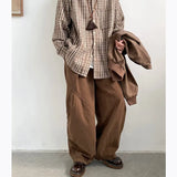 Nukty Japanese Oversize Pant Men Women Spring Autumn Casual Wide-leg Trousers Vintage Simple Straight-leg Baggy Pant Harajuku Unisex