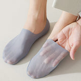 Nukty 3 Pairs Men's Boat Socks Summer Ultra-thin Breathable Solid Color Sock Slippers Comfortable Soft  Ice Silk Low Cut Men Sokken