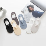 Nukty 3 Pairs Men's Boat Socks Summer Ultra-thin Breathable Solid Color Sock Slippers Comfortable Soft  Ice Silk Low Cut Men Sokken