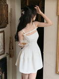 Nukty Summer Y2K Spaghetti Strap Evening Party Dresses Solid Elegant Sleeveless Sexy A-line Short Dress One Piece Vestido Mujer