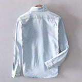 Nukty 100% Cotton Autumn New Long-sleeved Denim Shirt Men Fashion Casual High Street Male Clothes Top Classic Light Blue Black Gray